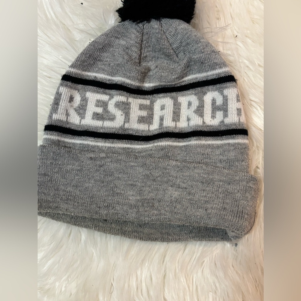 LRG Gray Knit Beanie with Black Pom - Picture 3 of 4